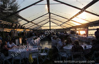Beautiful Transparent Fabric clear top tent rental , outdoor party tents Decorated with Lantern