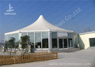 Transparent Glass Wall and Glass Door Gazebo Canopy Tents White PVC Cover