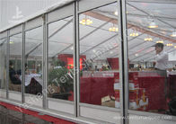 25m Width Hard Glass Wall Clear Top Tent Aluminum Alloy Main Profile