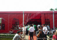 12M Red Fabric Cover Wedding Tent Decoration , Wedding Canopy Tent Aluminum Alloy Frame