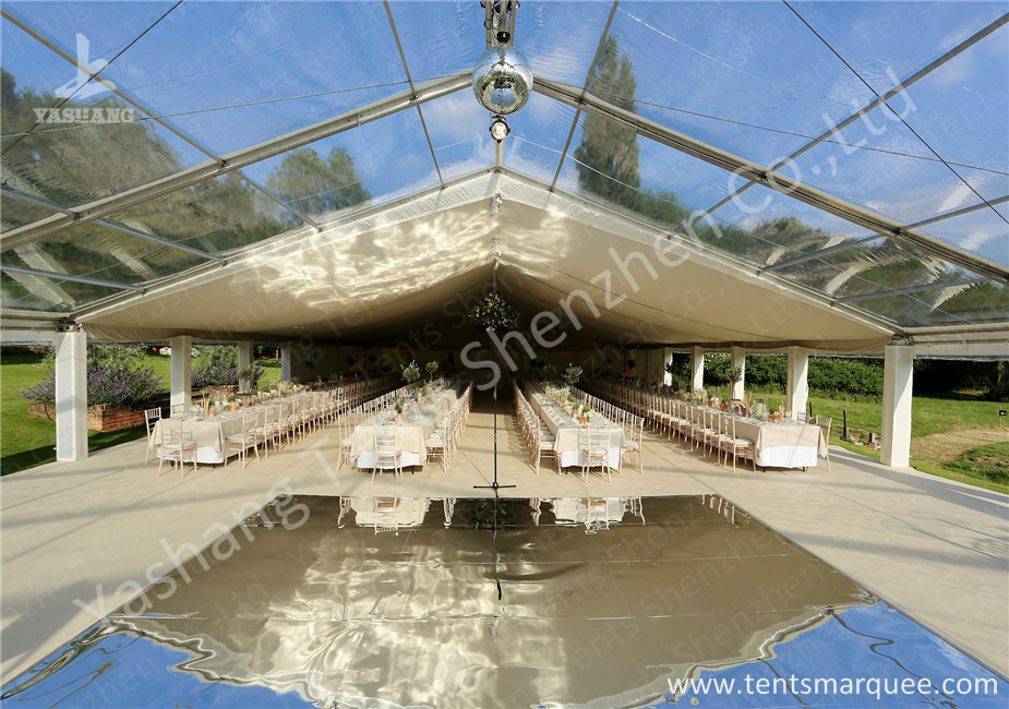 Clear and White Top Fabric Cover Outdoor Aluminum Luxury Wedding Tents